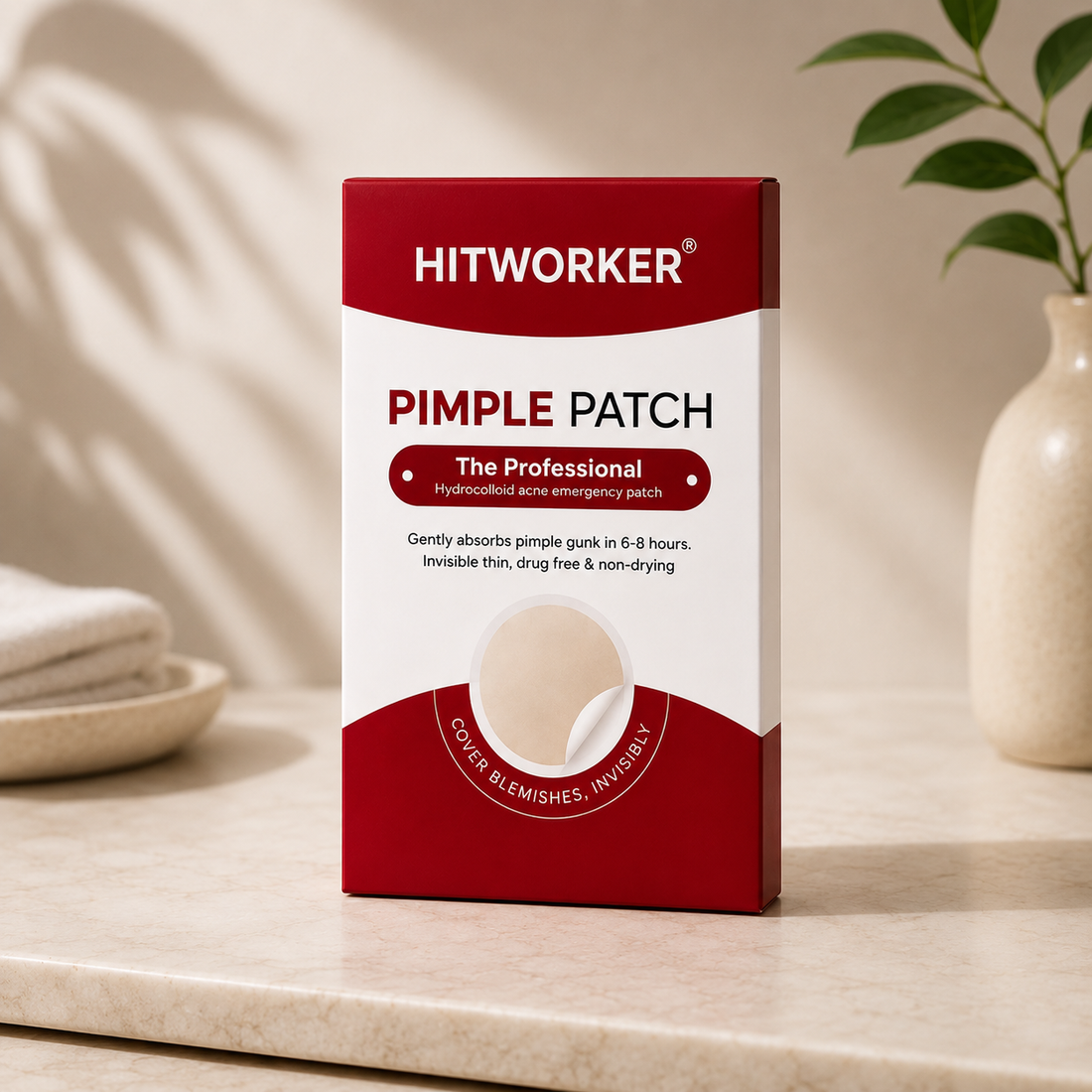 Invisible Hydrocolloid Patches with Witch Hazel — 2 Sizes, Bulk Box